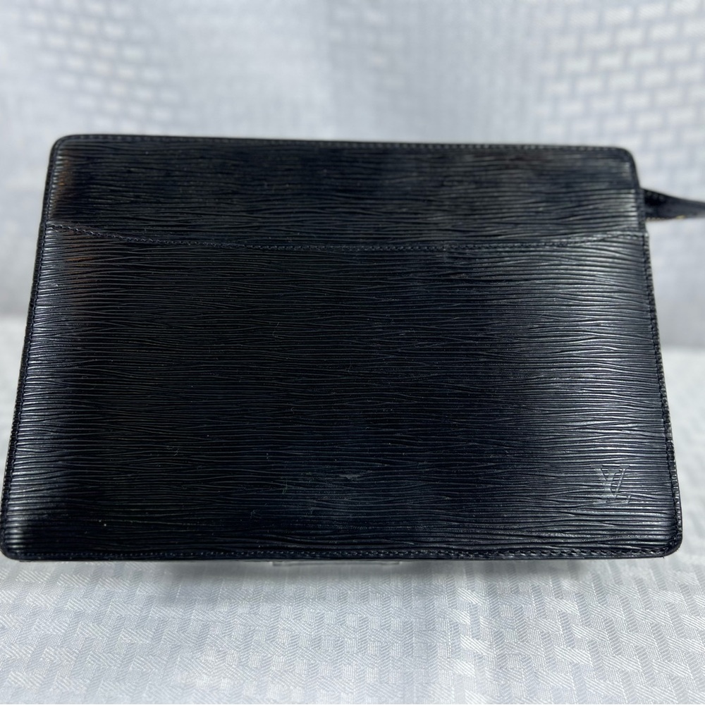 Louis Vuitton Epi Pochette Homme Black Leather Clutch